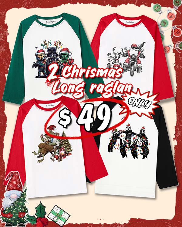 2 Chrismas Long Raglan Only $49