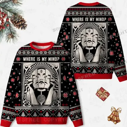 Where Is My Brain Ugly Christmas Knit Sweatshirt