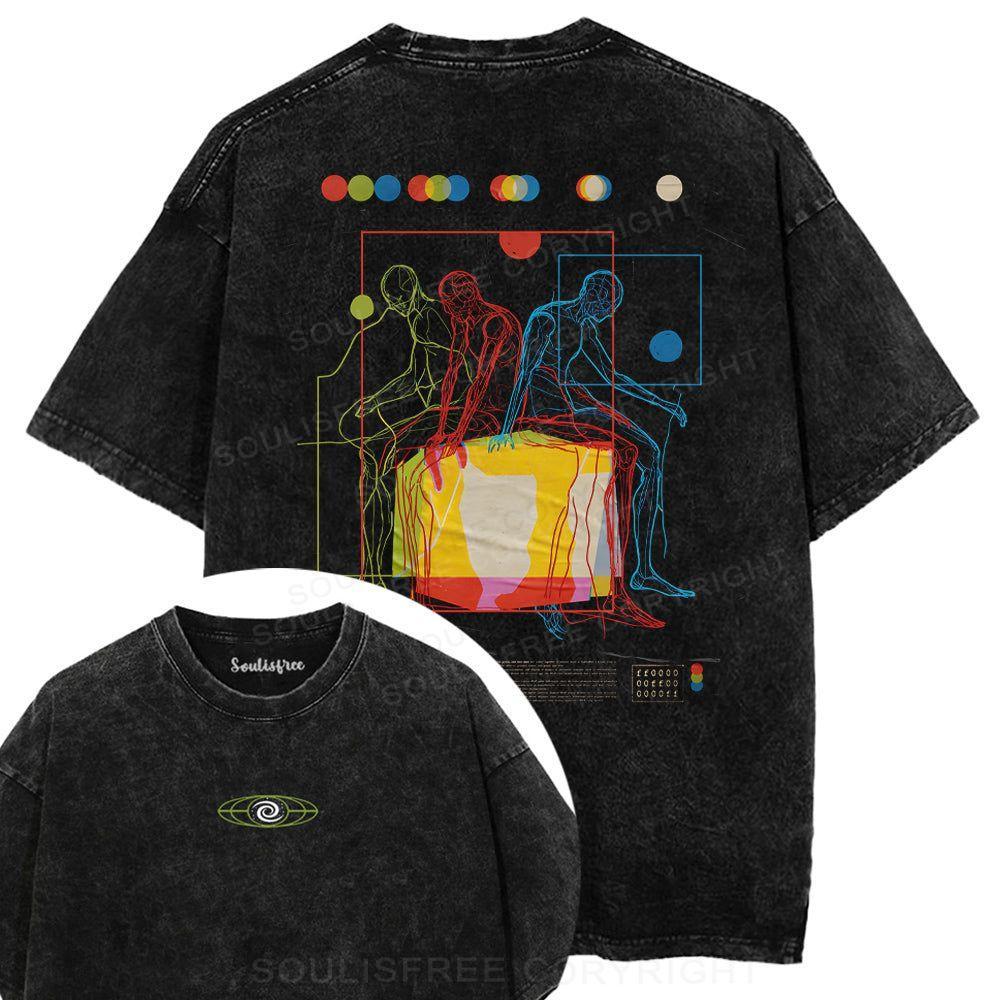 Designed Meditation In Color washed t-shirts