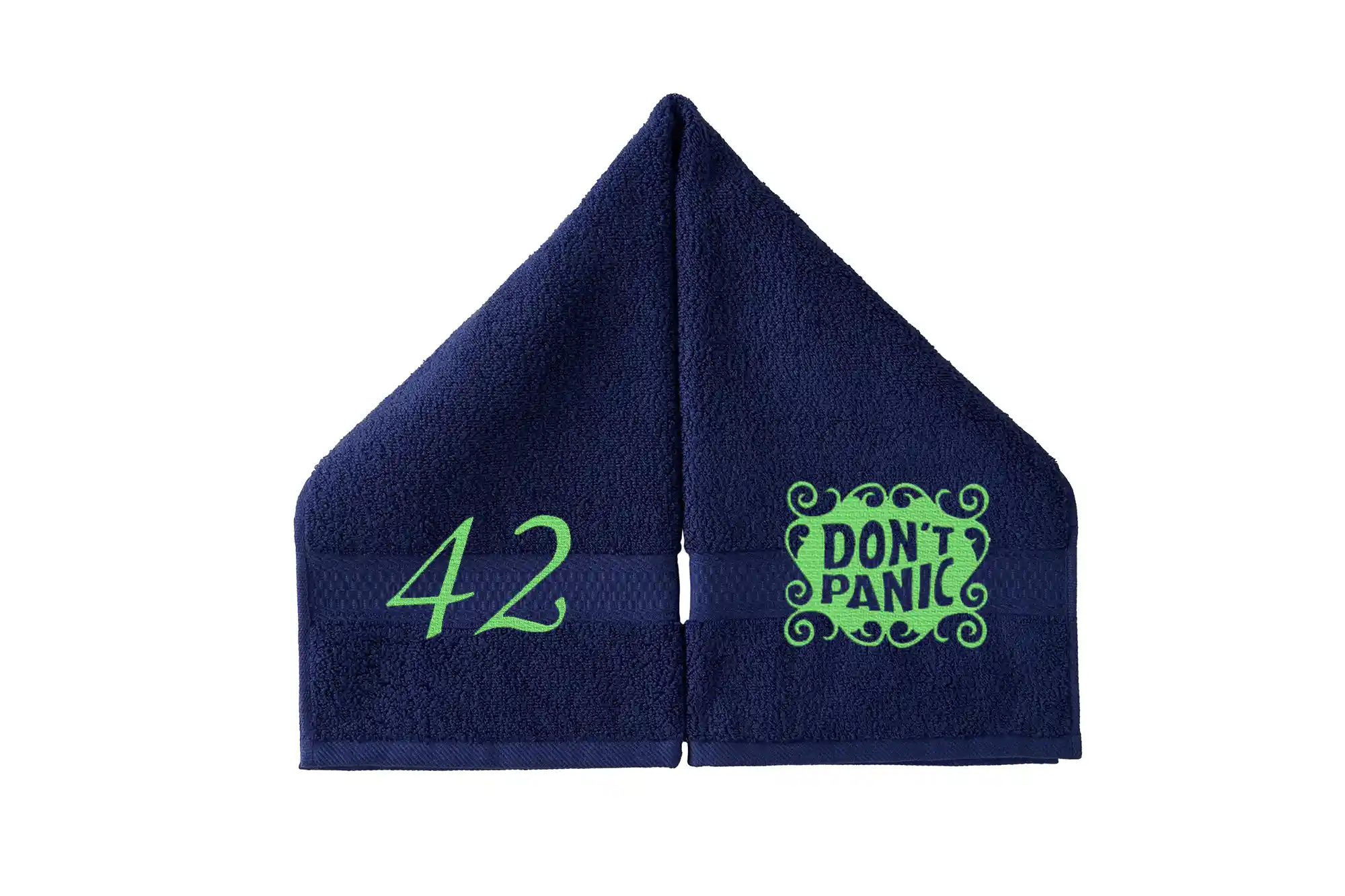 DON'T PANIC Embroidered Hand Towel