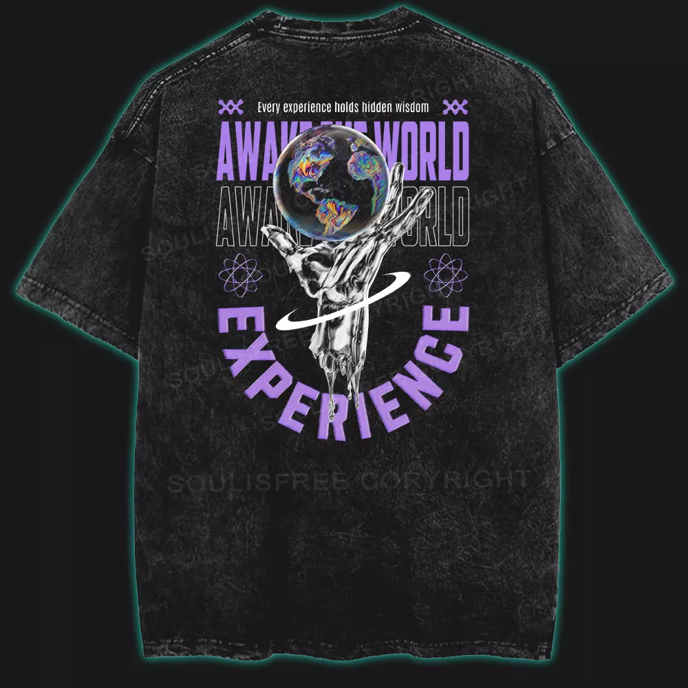 Wake Up the Cosmos Washed Space T-shirt