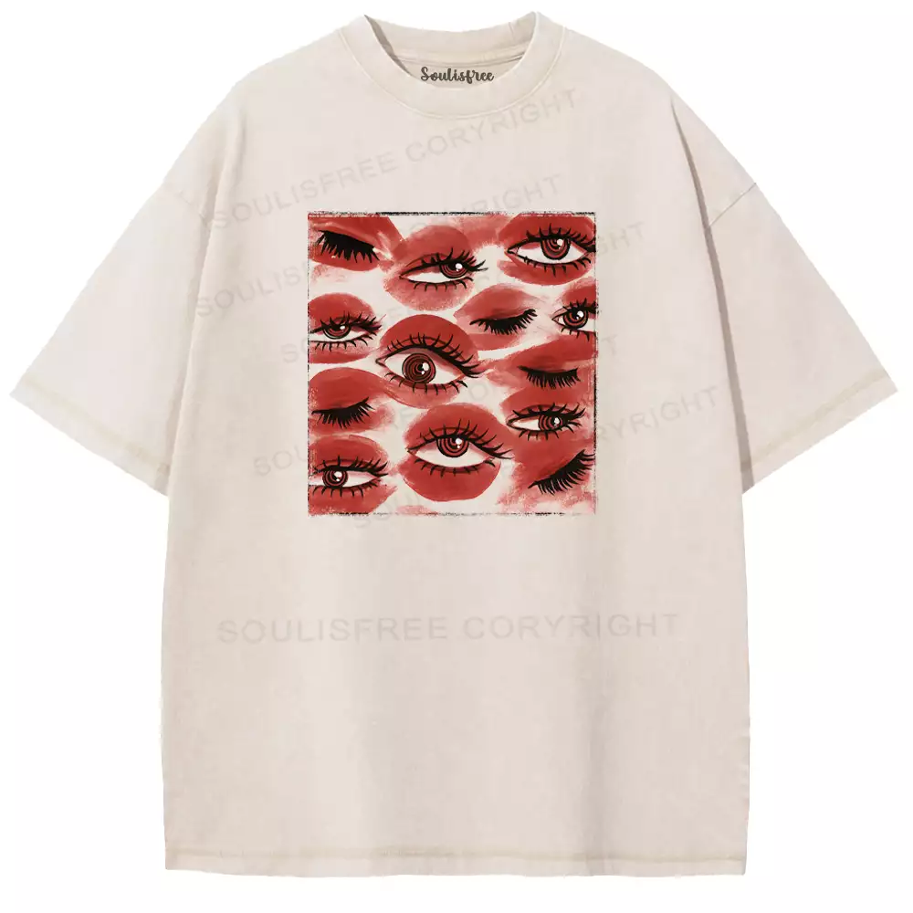 Lipstick eyes Washed T-shirt