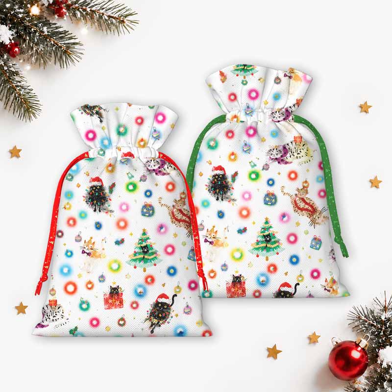 Soulisfree  Whiskers And Christmas Wishes Christmas Gift Pouch