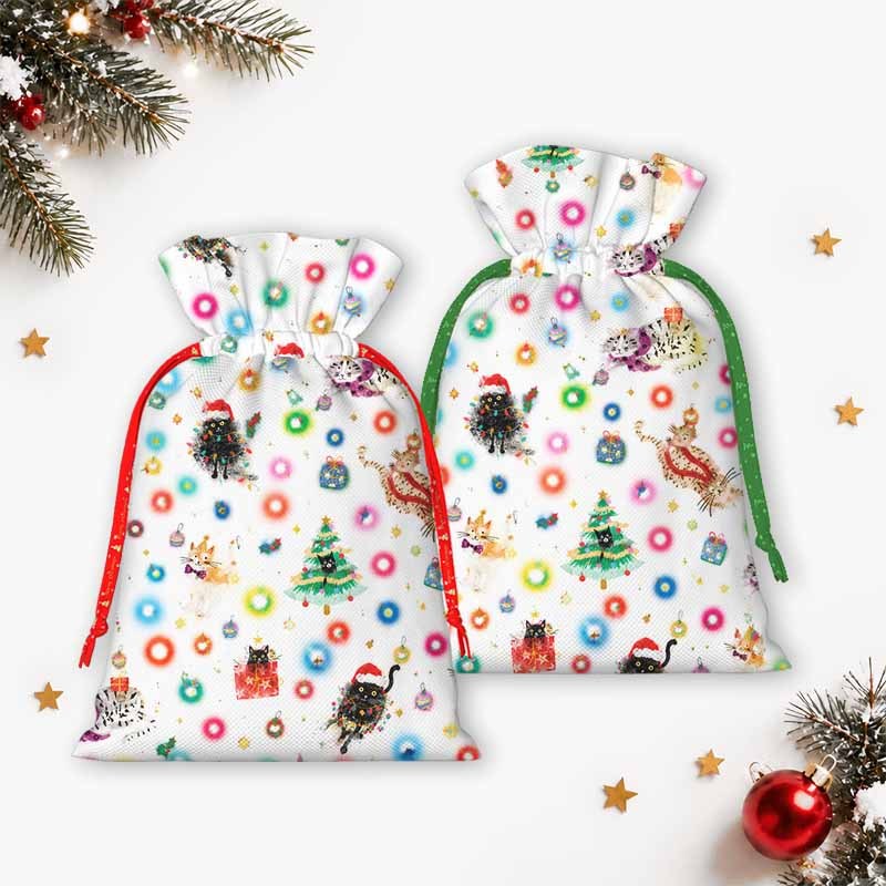 Soulisfree  Whiskers And Christmas Wishes Christmas Gift Pouch