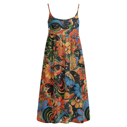 Soulisfree Floral Mirage  Boho Midi Dress