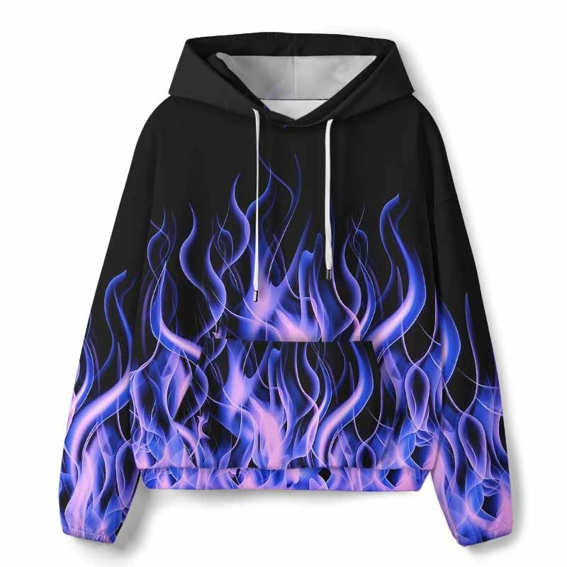Soulisfree Violet Blaze – Luminous Fire All-Over Print Hoodie