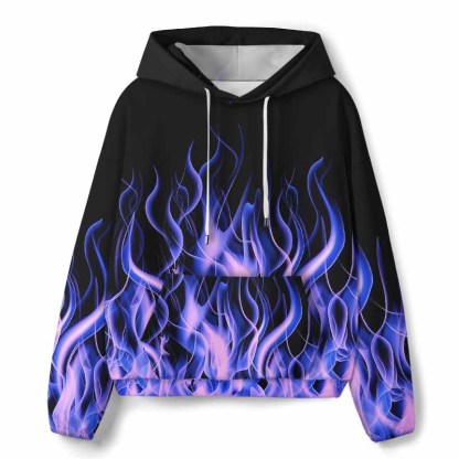 Soulisfree Violet Blaze  – Luminous Fire All-Over Print Hoodie