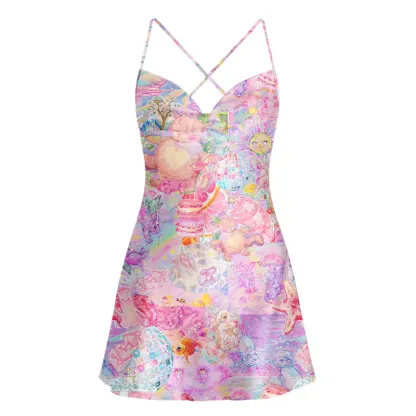 Soulisfree Sweet Realm Cowl Neck Satin Mini Dress