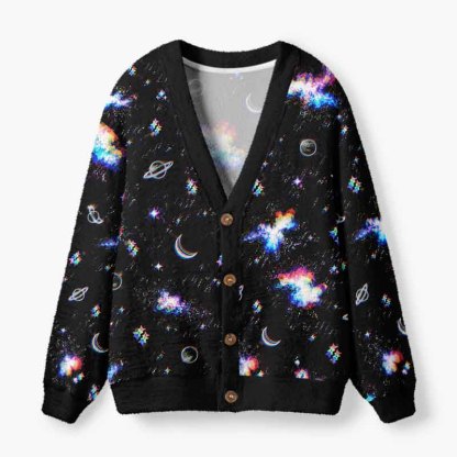 Soulisfree Beyond Reality, Into The Cosmos Fuzzy Cardigan Sweater