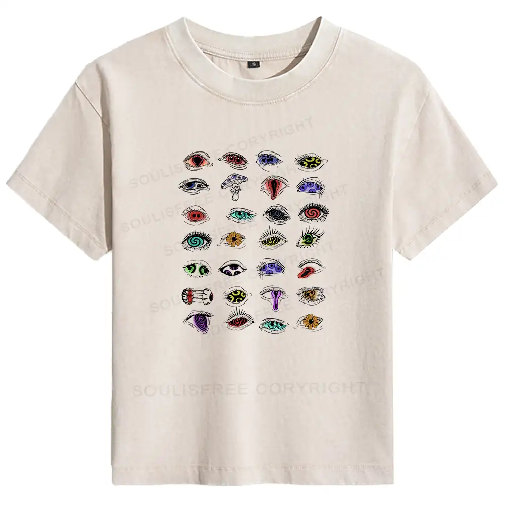 The Psychedelic Eyes Of All Beings Basic Washed T-shirt