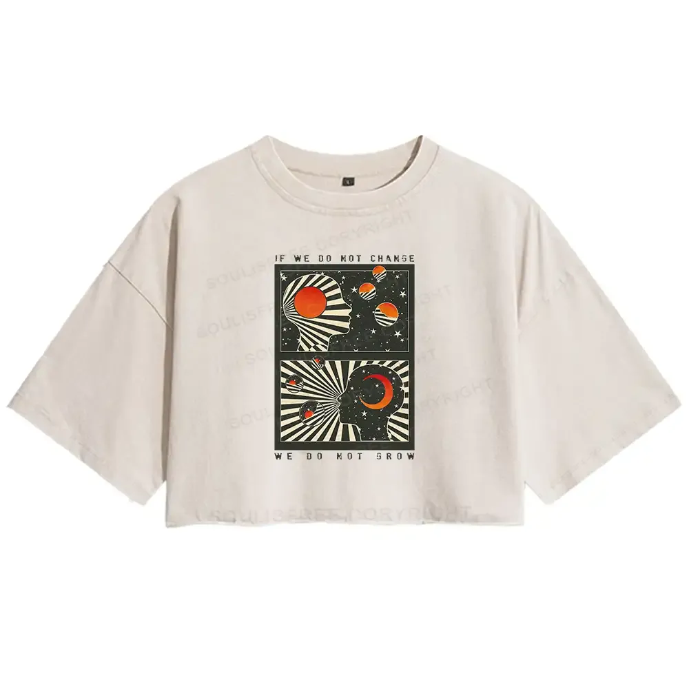 Designed Self Growth Washed Crop T-shirt