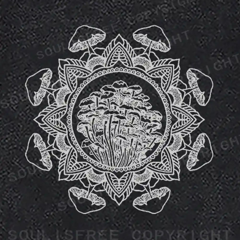 Mandala Mushroom Washed Sweatshirts