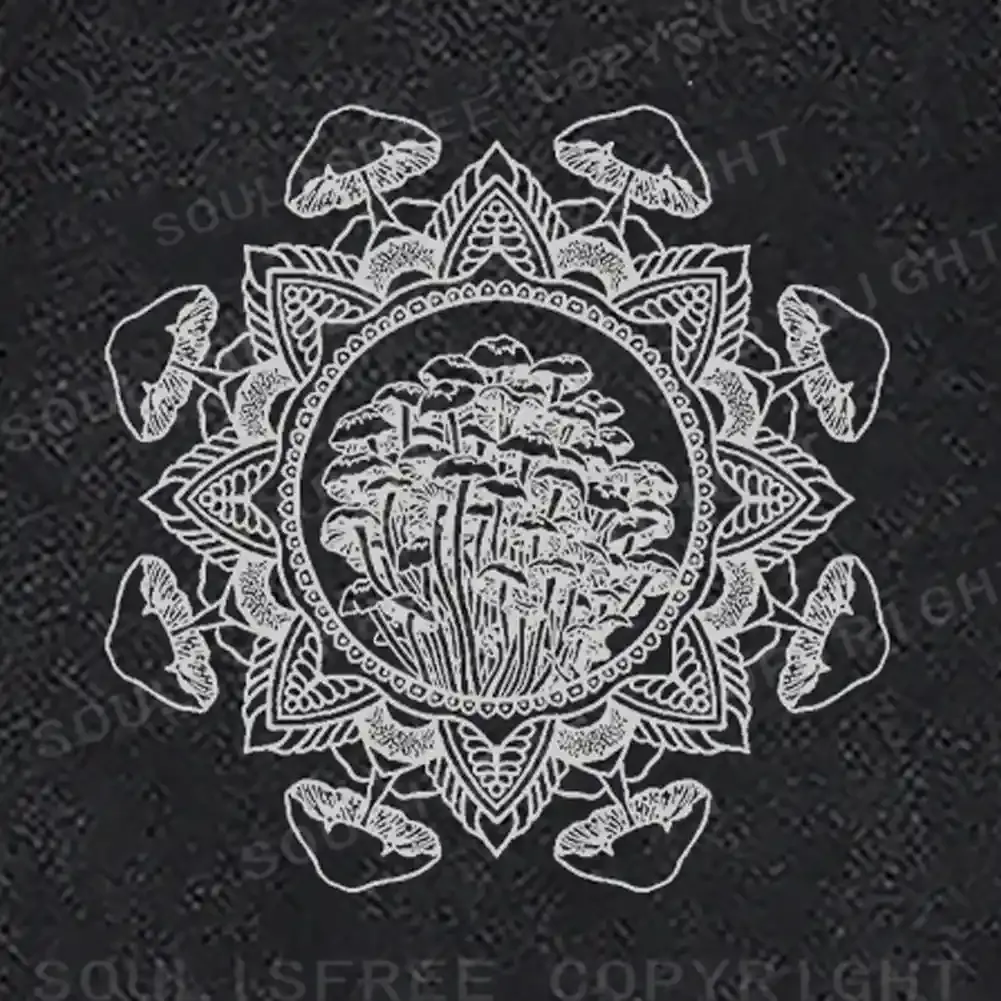 Mandala Mushroom Washed Sweatshirts