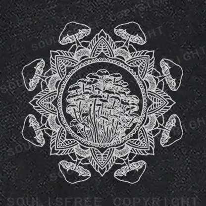 Mandala Mushroom Washed Sweatshirts