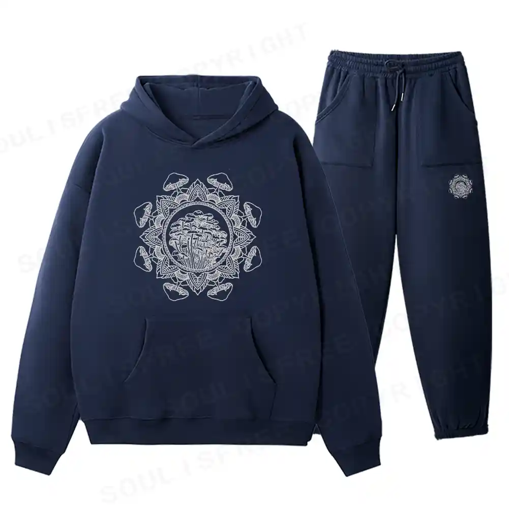 Mandala Mushroom Fleece Hoodie Set