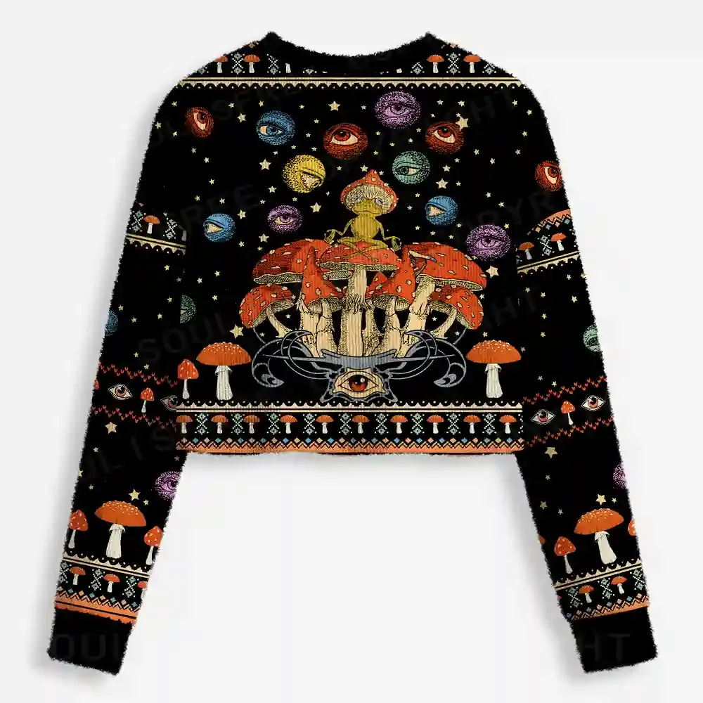 A Bewitching Journey Cropped Ugly Christmas Sweater