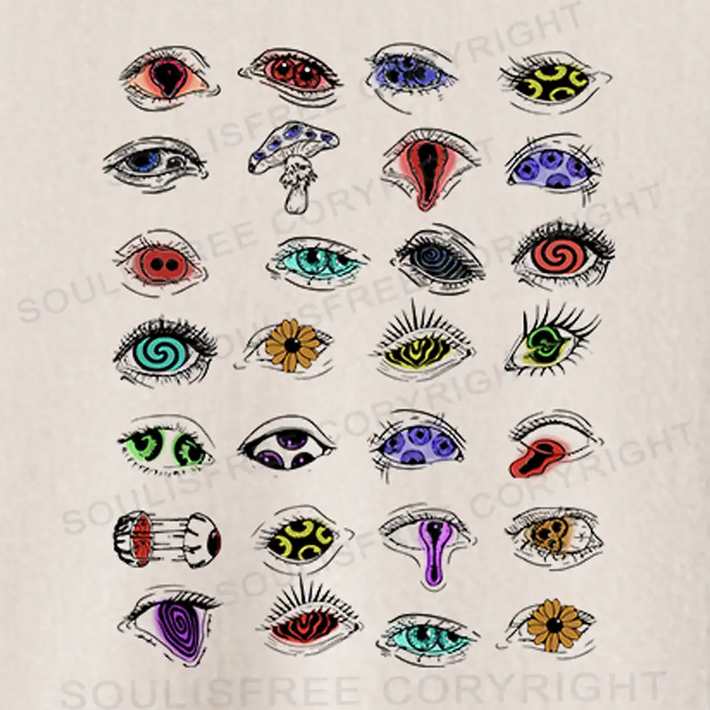 The Psychedelic Eyes Of All Beings Basic Washed T-shirt