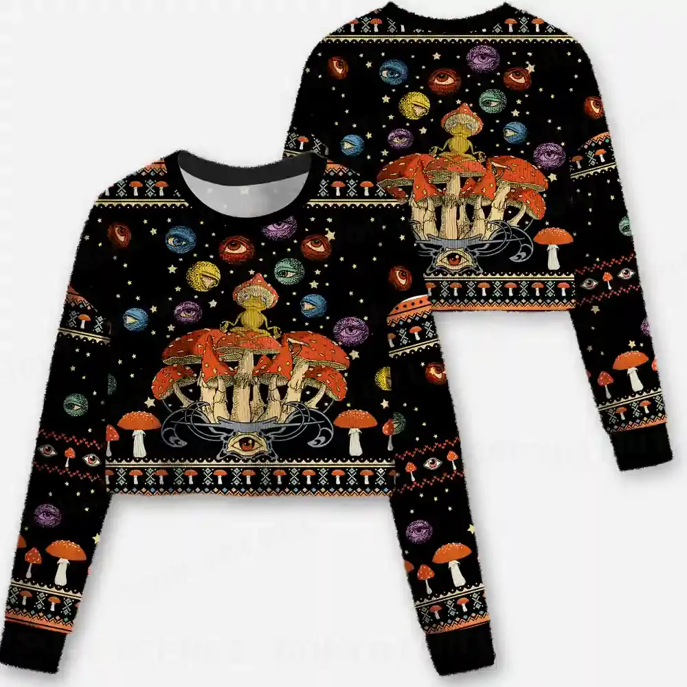 A Bewitching Journey Cropped Ugly Christmas Sweater