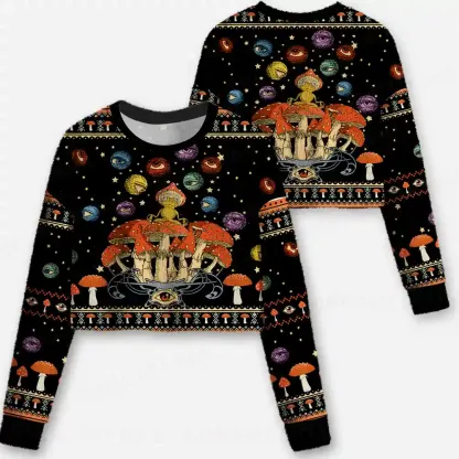 A Bewitching Journey Cropped Ugly Christmas Sweater