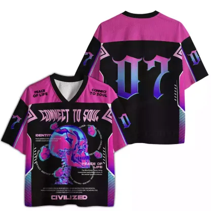 Connect to Soul Psychedelic Skull Mesh Jersey