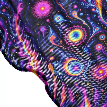 Soulisfree Psychedelic Nebula Vibrant Sheer Mesh Cover Up