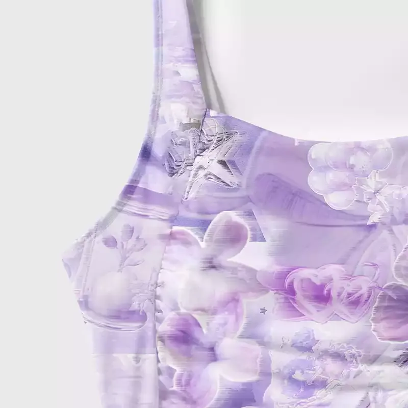 Soulisfree Dreamy Purple Floral One‑Piece Swimsuit