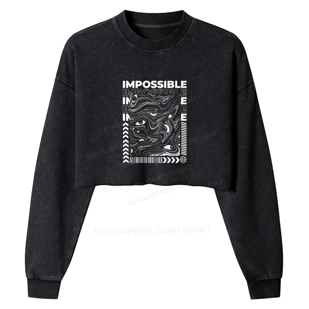 The Impossible Thing Washed Cropped Sweatshirt
