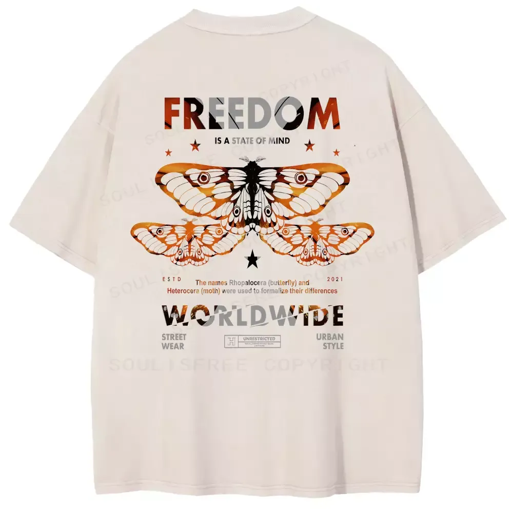 FREEDOM IS A STATE OF MIND Washed T-shirt
