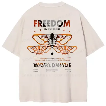 FREEDOM IS A STATE OF MIND Washed T-shirt