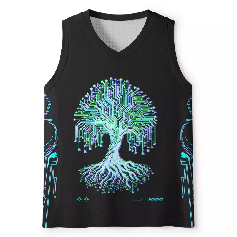 Soulisfree Digital Tree Of Life Mesh Tank
