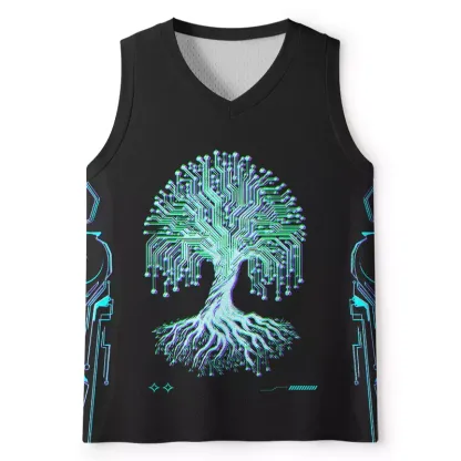 Soulisfree Digital Tree Of Life Mesh Tank