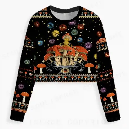 A Bewitching Journey Cropped Ugly Christmas Sweater