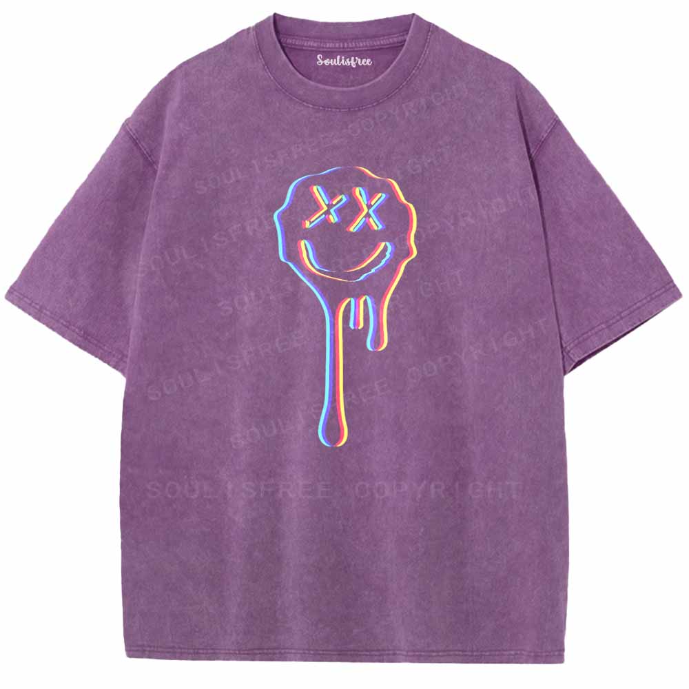 Soulisfree Neon Mischievous Face Washed Tee