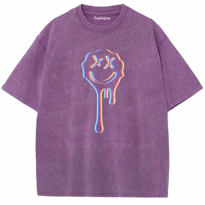 Soulisfree Neon Mischievous Face Washed Tee
