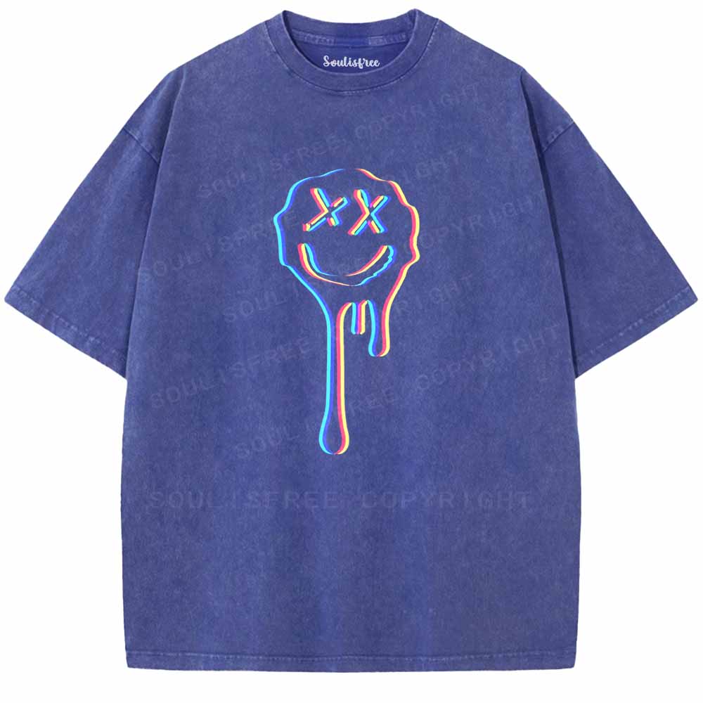 Soulisfree Neon Mischievous Face Washed Tee