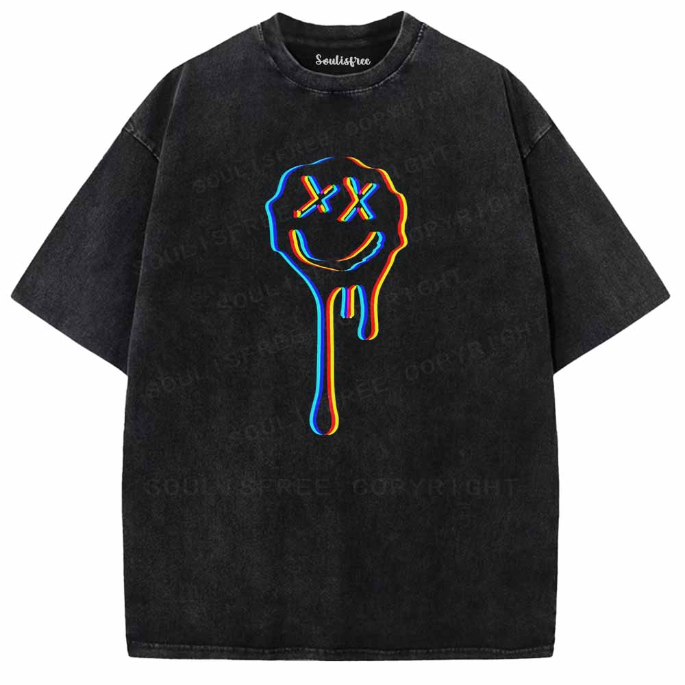 Soulisfree Neon Mischievous Face Washed Tee