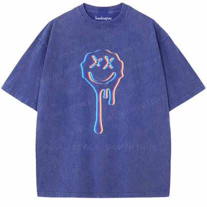 Soulisfree Neon Mischievous Face Washed Tee