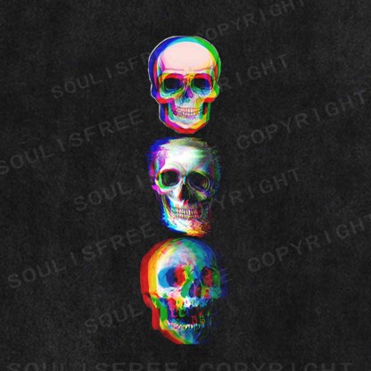 Soulisfree Triple Glitch Skulls Washed Tee