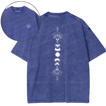 Lunar Phases Mysticism Washed T-shirt