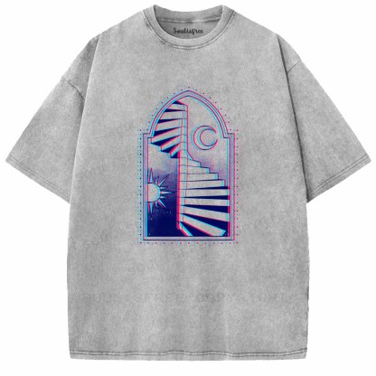 Soulisfree  Sun Moon Steps Of Free Soul Washed Tee