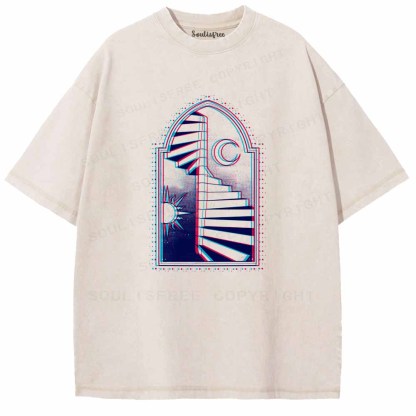 Soulisfree  Sun Moon Steps Of Free Soul Washed Tee