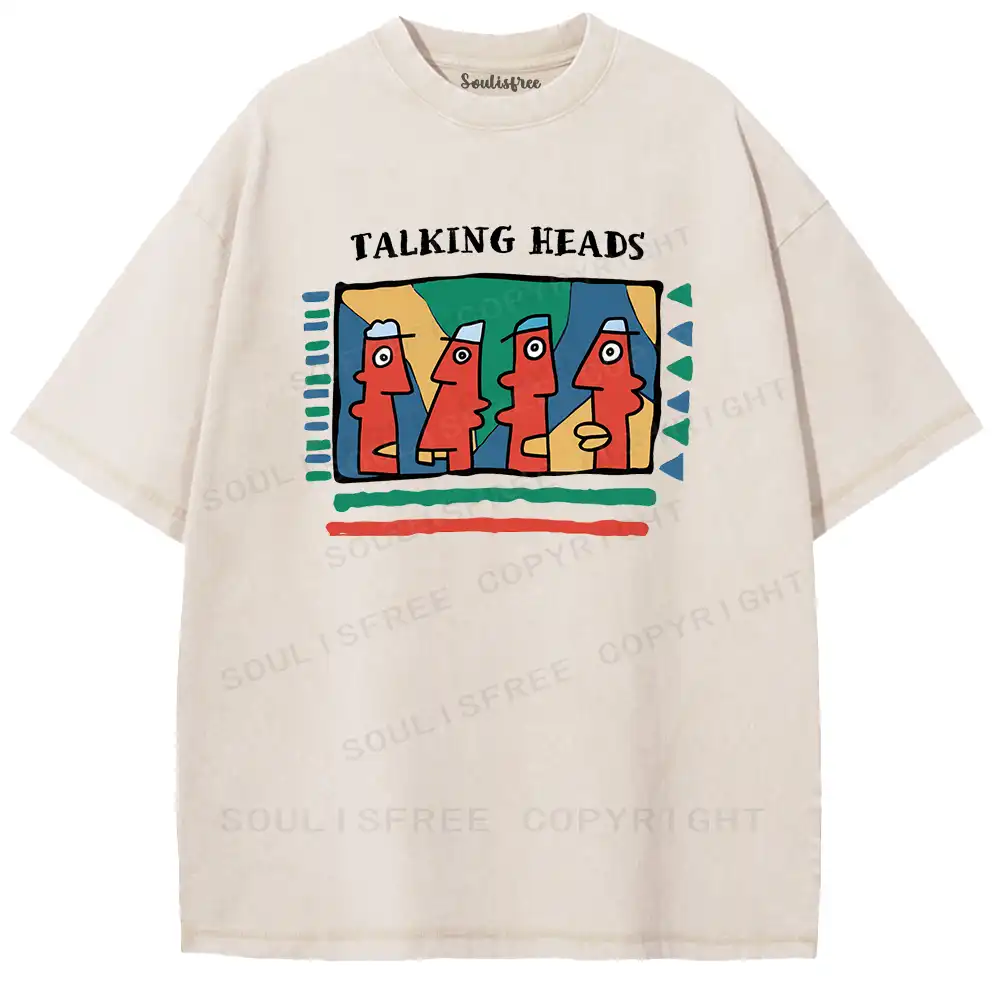 Talking Heads Art Pop Retro Washed T-shirt