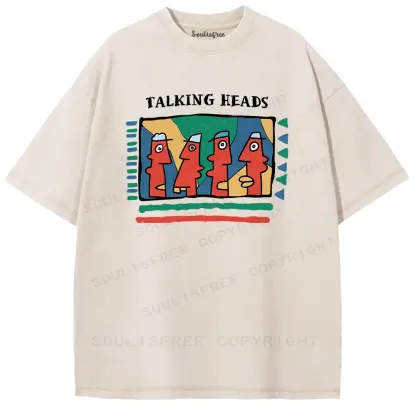 Talking Heads Art Pop Retro Washed T-shirt