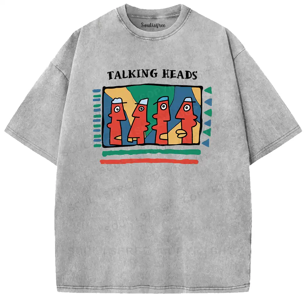 Talking Heads Art Pop Retro Washed T-shirt