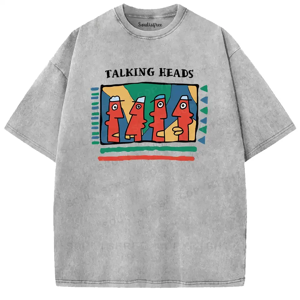 Talking Heads Art Pop Retro Washed T-shirt