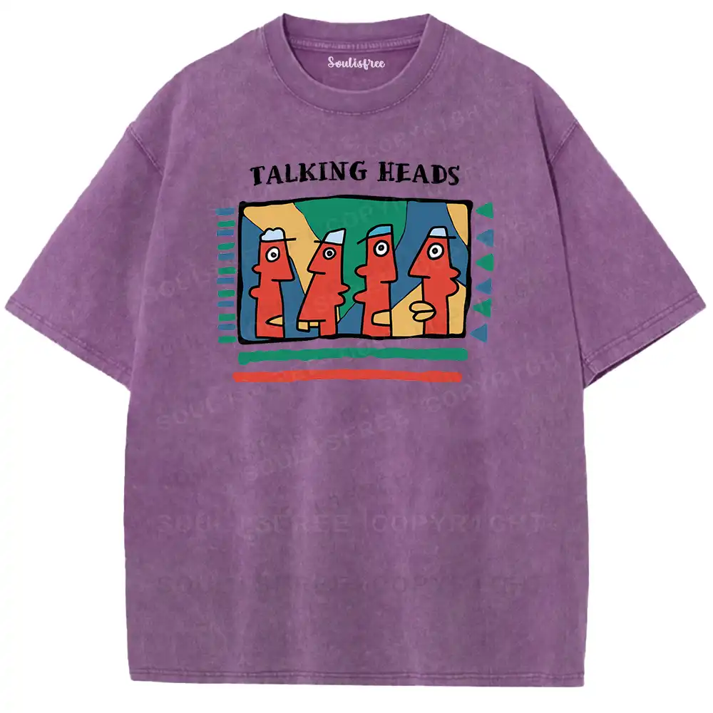 Talking Heads Art Pop Retro Washed T-shirt