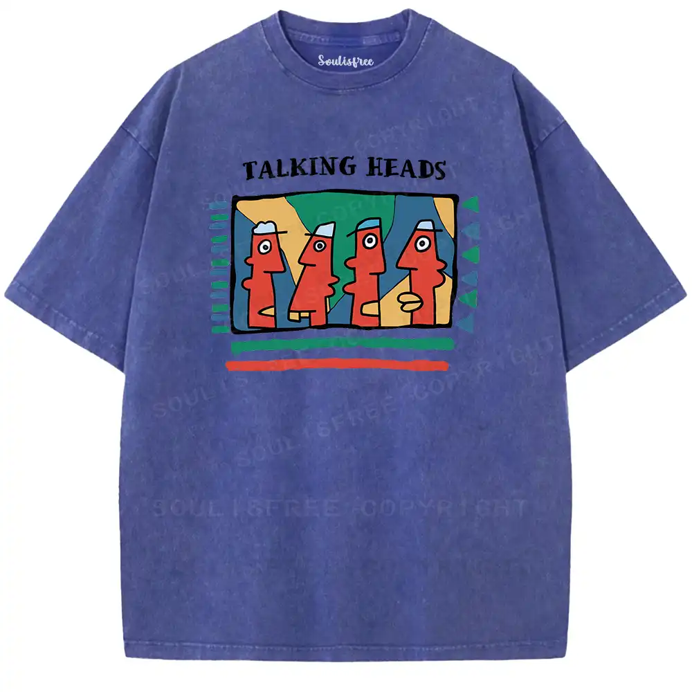 Talking Heads Art Pop Retro Washed T-shirt
