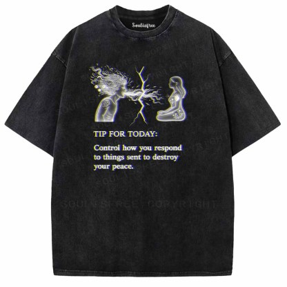 Soulisfree  Protect Your Peace Washed Tee