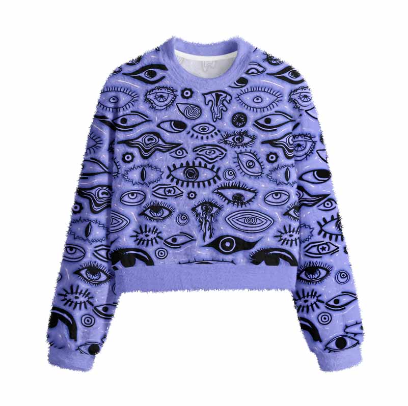 Soulisfree VISION BEYOND REALITY Women's Fuzzy Crewneck Sweater