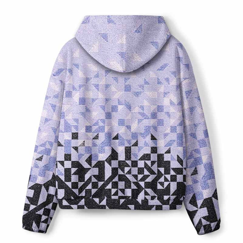 Soulisfree Gradient Mosaic Geometric All-Over Print Hoodie